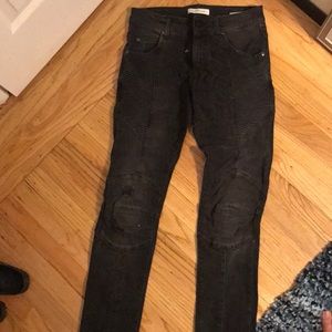 Black distressed balmain jeans